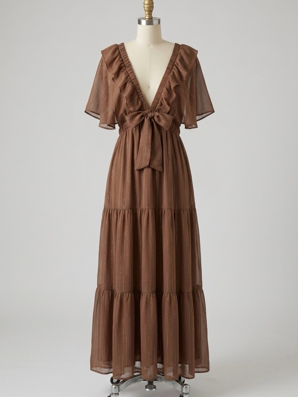 Adrianna Worth Collective Maxi Dress in Brown